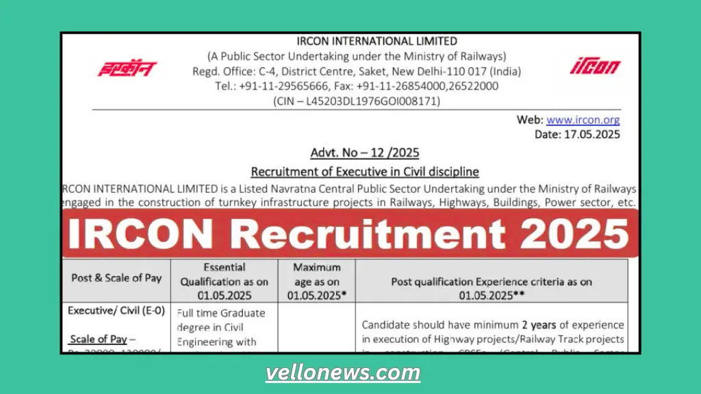 IRCON Recruitment 2025